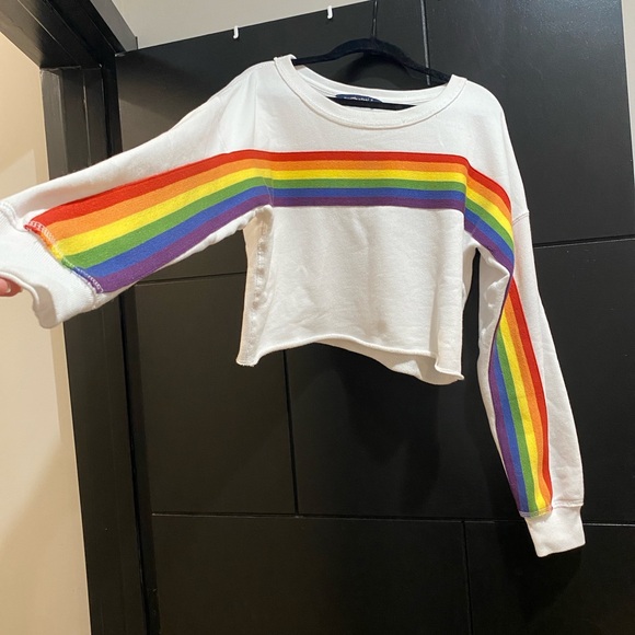 Abercrombie Crop Rainbow Sweater - Picture 3 of 4